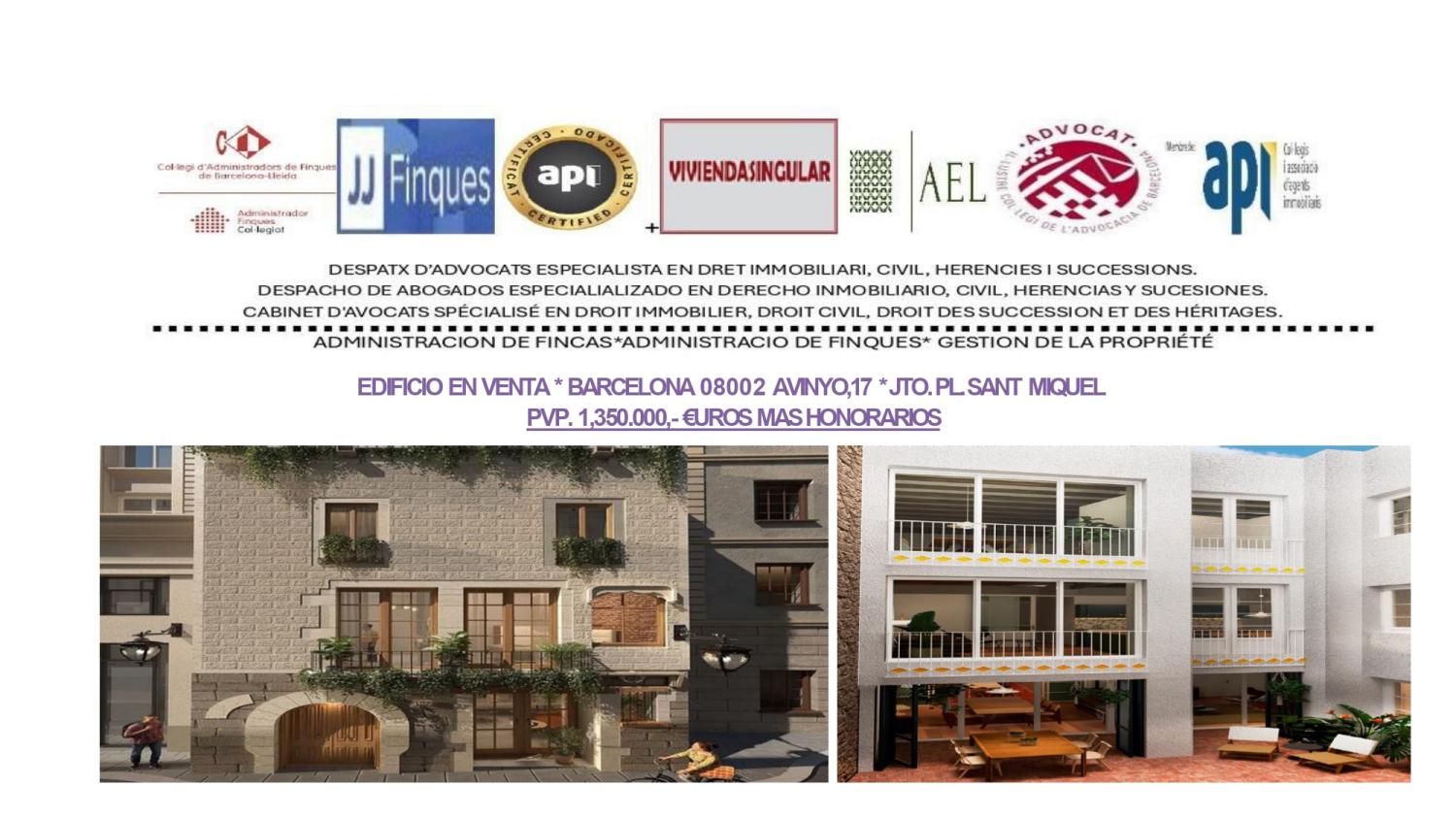  te koop gebouw Ciutat Vella-Gòtic Barcelonès 1